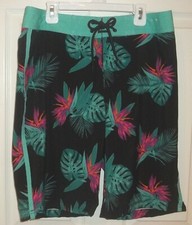 Mens ARIZONA Green Black Swim BOARD SHORTS size 30 NEW Bathing Suit Trunks