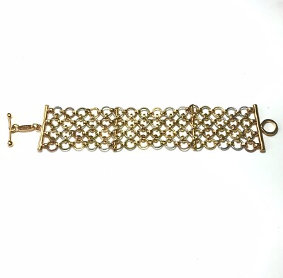 Bracelet Métal 4 Rangs Maille Doré Et Argenté Scooter Paris - Neuf Sans Emballage D’origine