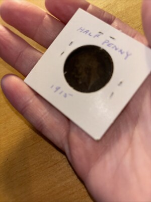 Great Britain. Half Penny. 1915 choice About Uncirculated Red & Brown