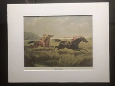 Currier & Ives "The Pursuit" Matted Art Print