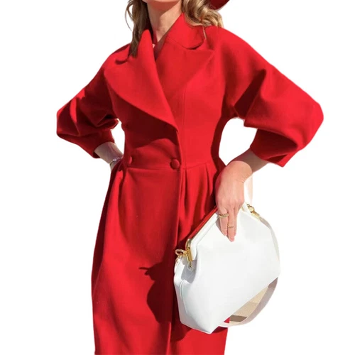 Mujeres Cárdigan de Lana Chaqueta Damas Fiesta Larga Maxi Manga Trench Coat - Imagen 18 de 49