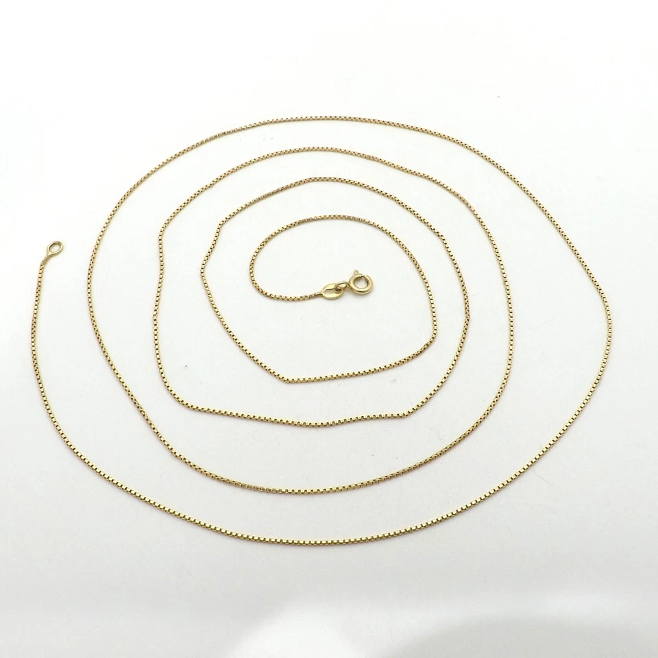 Collar de cadena colgante de eslabones venecianos de oro macizo de 18 quilates 38 pulgadas Italia 750 versátil Foto 4 de 4