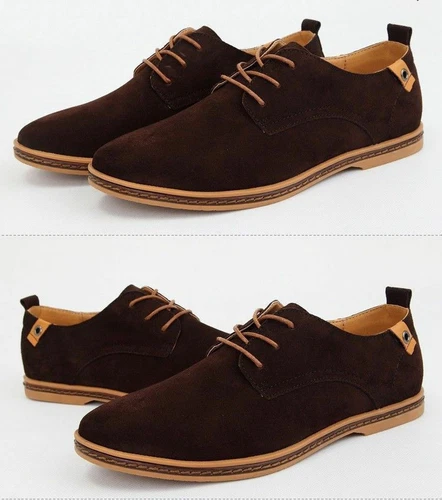 2021 Suede European style leather Shoes Men's oxfords Casual Multi Size Fashion - Picture 4 of 26