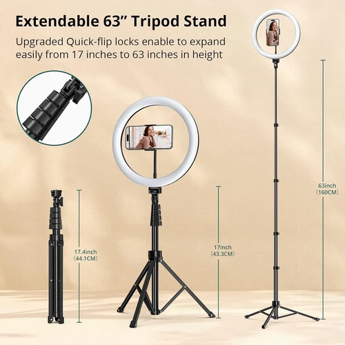 12" LED Ring Light with Tripod Stand Phone Mount for YouTube Makeup Video Live - Picture 5 of 9