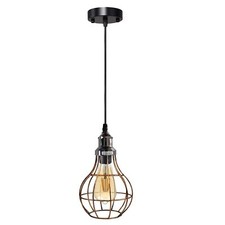 Cage Pendant Light Shade Industrial Vintage Hanging Geometric Ceiling Lampshade