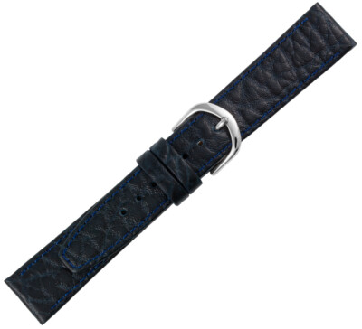 Minott Uhrenarmband Kalbsleder Elefantenprägung genarbt blau > Verlauf