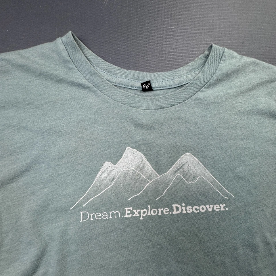 Camiseta para mujer REI Dream Explore Discover talla L verde manga corta gráfica Foto 2 de 4