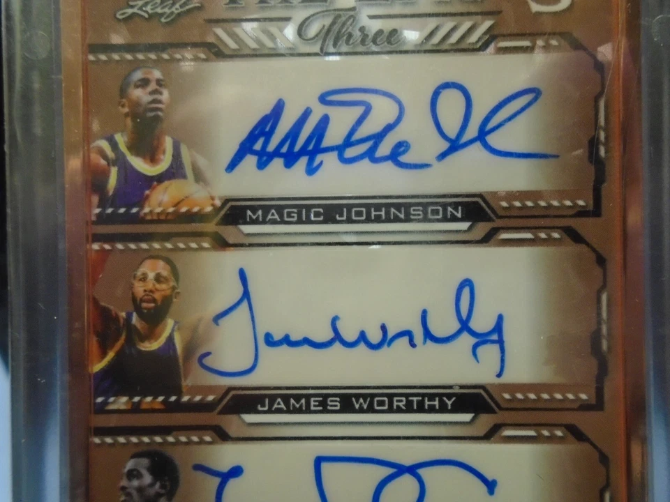 2022 Leaf Decadence Epic Three Magic Johnson James Worthy Michael Cooper 8/10 - Image 3 of 4