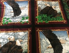 Eagles eagle pair flyingbirds pillow panel fabric