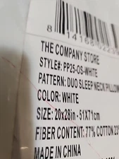 The Company Store Duo Sleep Neck Posture Pillow, One Size