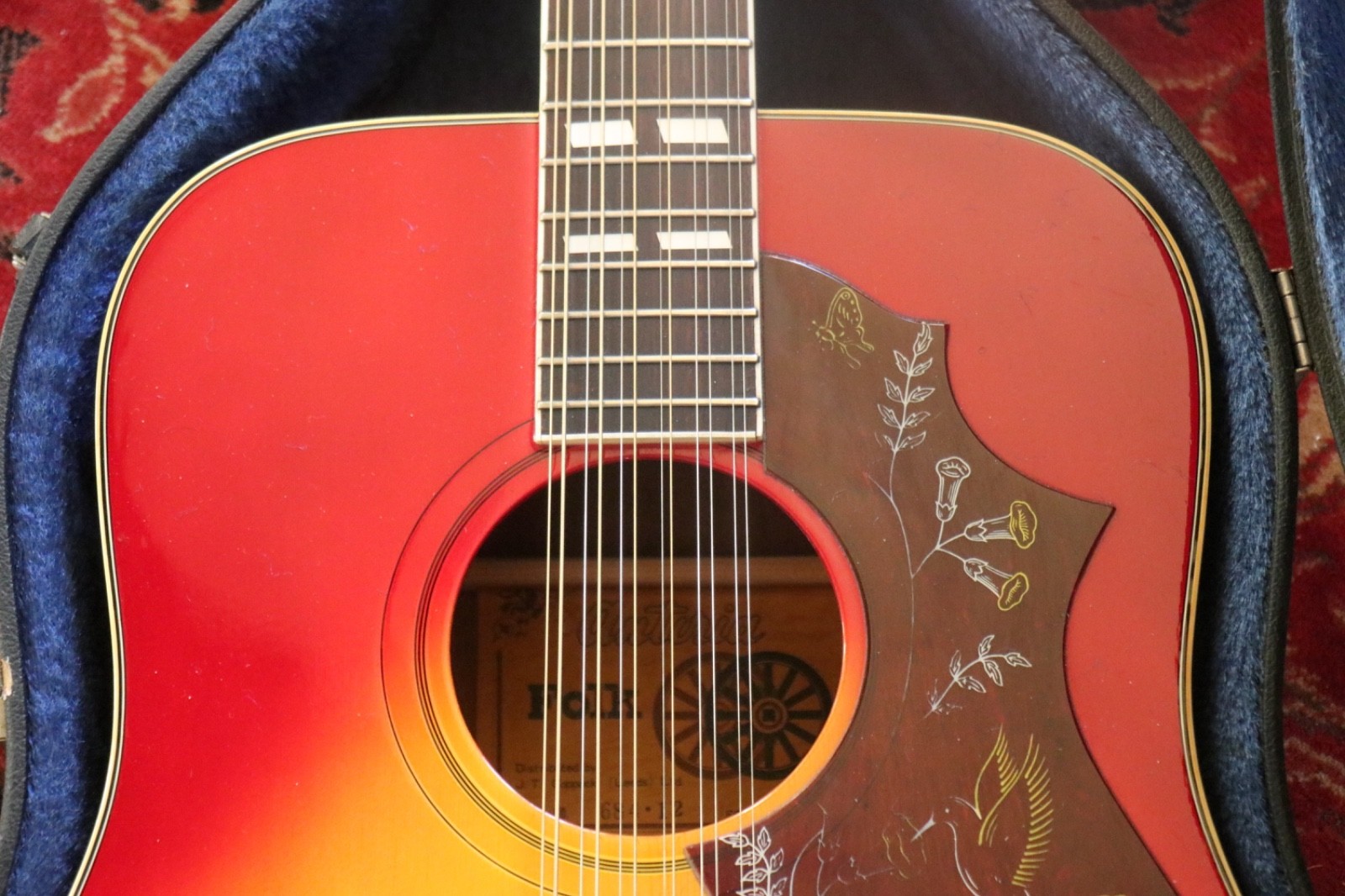 Vintage MIJ 1970s Antoria / Ibanez Hummingbird Acoustic Guitar + Gibson Strings