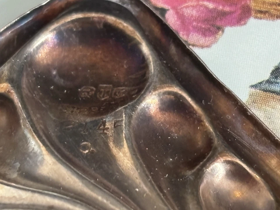 美丽古董纯银饰品盘 2 件套标记 925 — 第 4/4 张图片