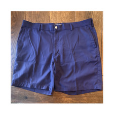 Peter Millar Crown Sport Golf Shorts Blue 38 100 Polyester Flat Front Pockets