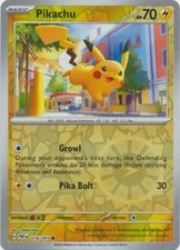 Pikachu - 018/091 - Pokemon Paldean Fates Reverse Holo Rare Card NM