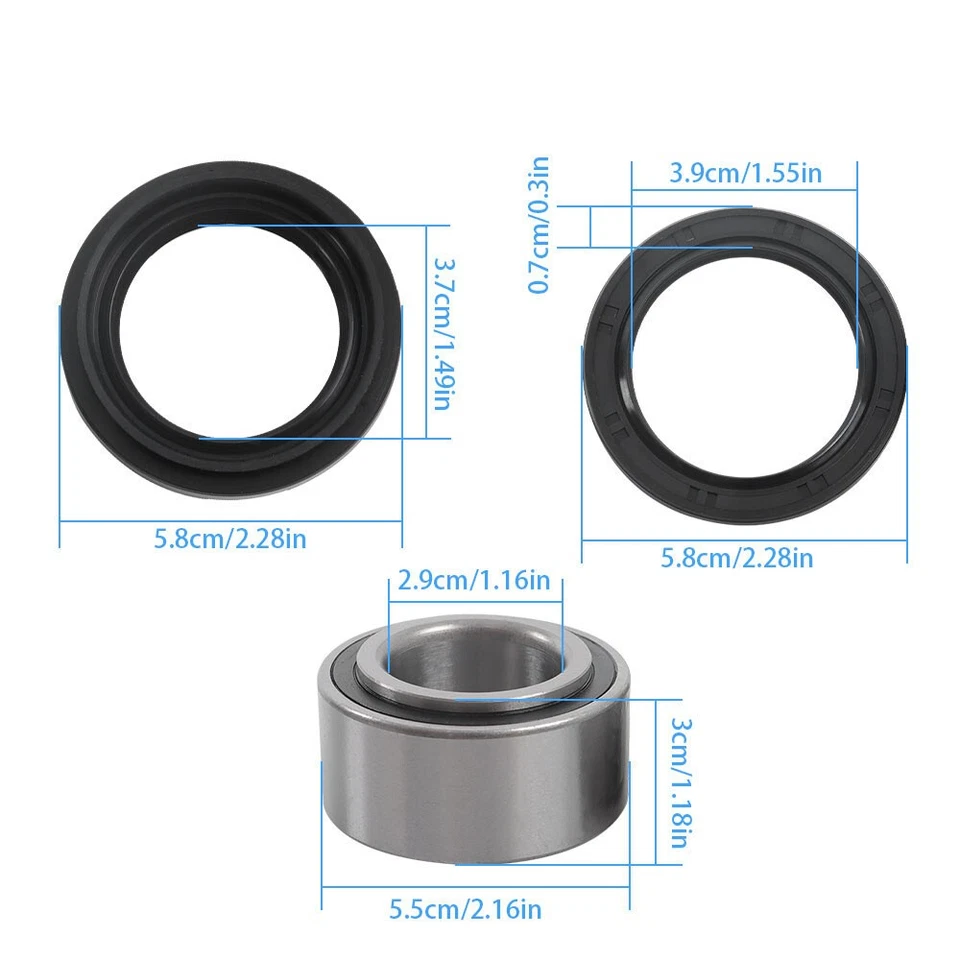 Front Wheel Hub Bearings Seal Kit For Arctic Cat 375 400 500 600 Bearcat 454 US Foto 3 de 4