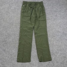 Dondup Pants Womens 6 Italy 40 Casual Elastic Waist Lightweight Military Green