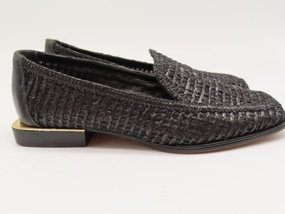 Vince Camuto Shoes Womens Size 7 Black Woven Leather Loafers 