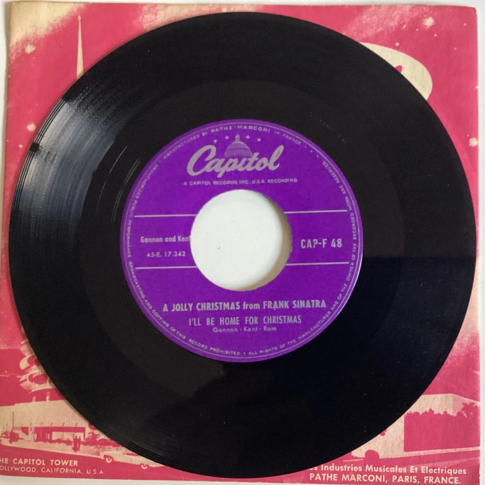 Frank Sinatra the Christmas song, jingle bells 7” 45 VINYL 1958 French press (2 - Image 3 of 4