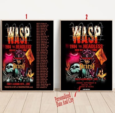 Custom W.A.S.P. Fall 2026 North American Tour Poster