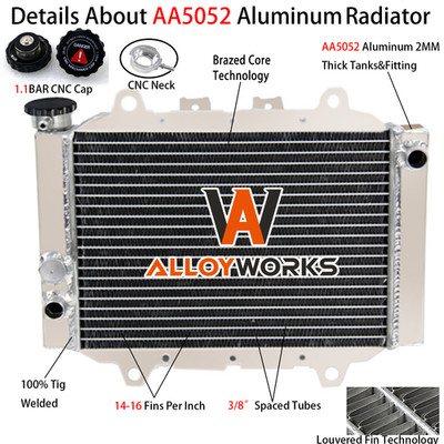 Aluminum Radiator Fits 2003-2013 08 12 Yamaha Grizzly 400 450 Kodiak 400 450