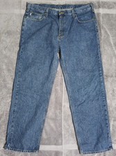 Carhartt Jeans Men's 42x32 Blue Relaxed Fit Straight Dark Wash Zip Fly