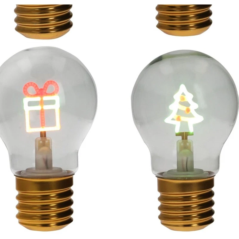 Lampadina Decorativa Natale Merry Christmas BRANDANI Vetro Decori Assortiti, fotografia 5 di 9