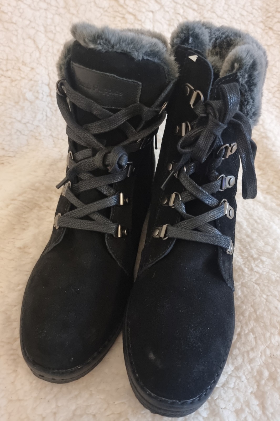 Hush Puppies Women's Suede Lace Up Ankle Boots, Black Size uk 6 rrp£100 image 2