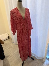 oscar de la renta Bright Sheer Kaftan Flare Sleeves Y2K Vintage NWT