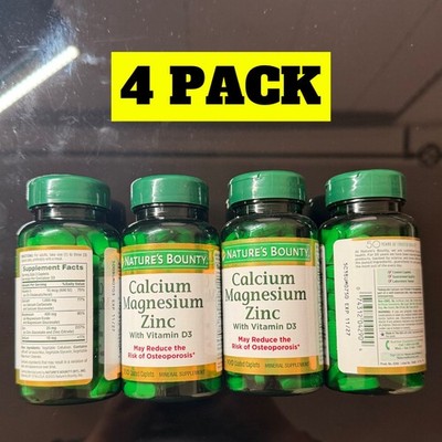 Nature's Bounty Calcium Magnesium Zinc with Vitamin D3 - 100 Count (4 PACK)