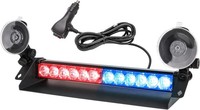 Led Warnleuchte 35,6Cm 12 Led 9 Blinkmodi 12V-24V Stroboskop FüR Auto Rot Blau
