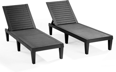 #ad Nestl Patio Chairs Black Chaise Lounge Chair Outdoor 5 Position Adjustable Su $161.91