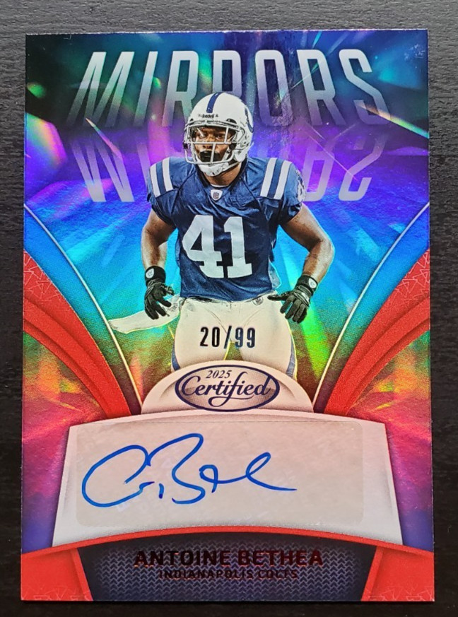 2025 Certified Antoine Bethea Mirrors Signatures Red Auto 20/99 #MS-ABE Colts