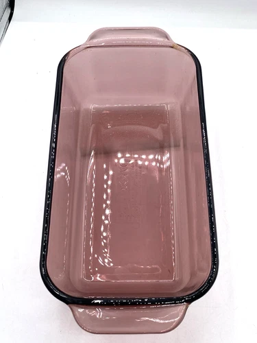 VTG Pyrex 1.5 Qt Crandberry Loaf Pan #213 R Corning Vision Line Baking Dish