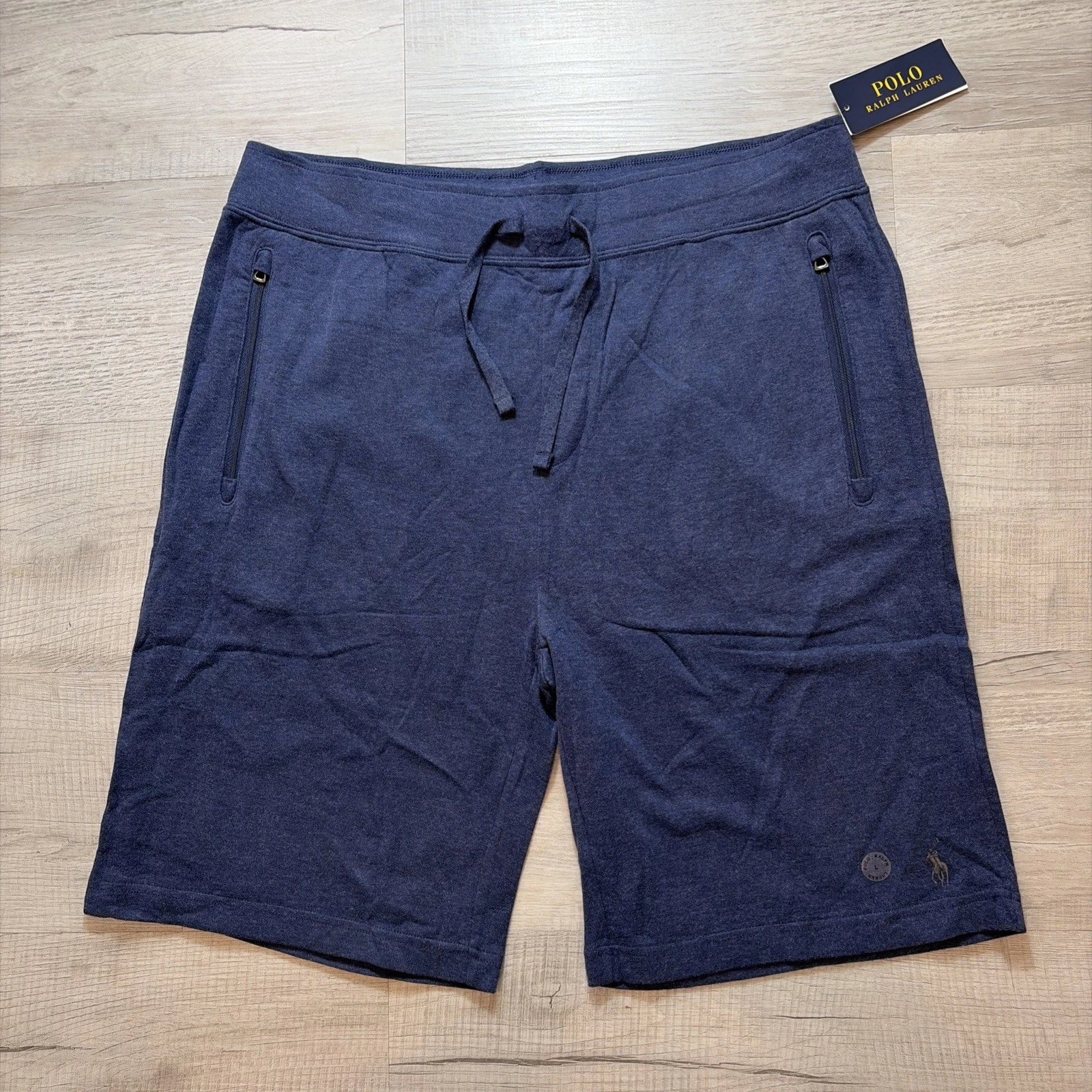NWT POLO RALPH LAUREN 8.5 INCH LUXURY JERSEY SHORTS MENS SZ LARGE NAVY HEATHER