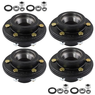 4X Trailer Hub Convert Mobile Home with Bearings 6000# 6 Lug 6x5.5 Idler Axle