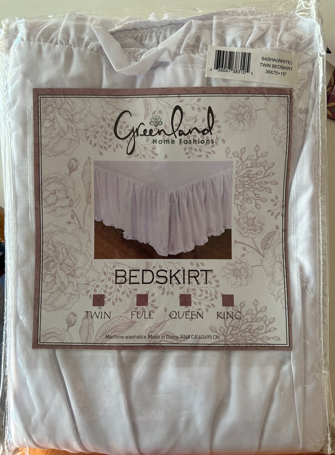 NWT Cottage White Twin Bedskirt: Greenland Home Sasha Dust R