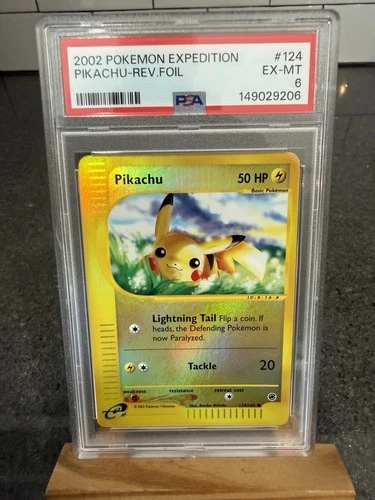 2002 Pokémon Expeditions Pikachu Reverse Foil #124 PSA 6 New Cert