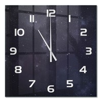 Quadratische Glasuhr Glas-Wanduhr Aus Glas Sternbild WeißE Zeiger 60X60 Cm