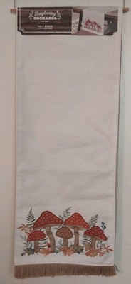 Bayberry Orchards Mushroom Table Runner Sofa Dining Table 14'' x 72'' NEW
