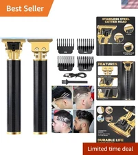 Professional Beard Trimmer with T-Shaped Blade & 4 Combs - Cordless Grooming Kit