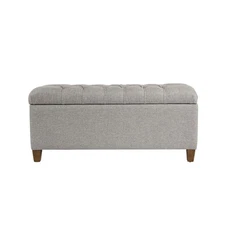 Home Decor Tufted Ainsley Button Storage Ottoman Bench with Hinged Lid Ottoma...