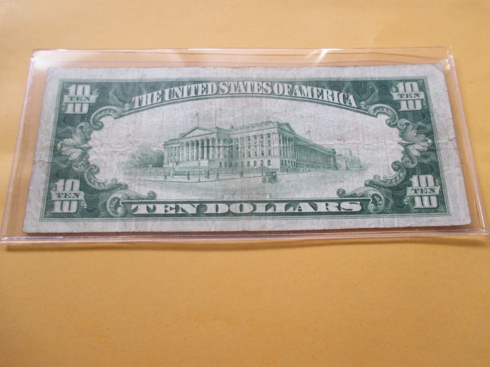 1929 $10 THE WELLSBURG NATIONAL BANK WLLSBURG, WEST VIRGINIA RARE - Image 4 of 4