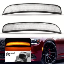 Clear LED Front Bumper Reflector Side Marker Lights For Chrysler 300 2015-2023