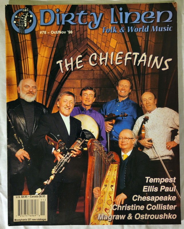 Dirty Linen folk & world music mag #78 Oct/Nov '98 Chieftains/Tempest/Ellis Paul