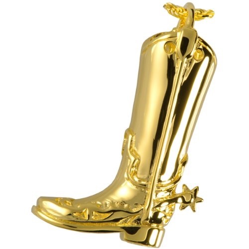 Cowboy Boot Ash Holder Cremation Urn Keepsake Pendant Necklace Gold Plated eBay