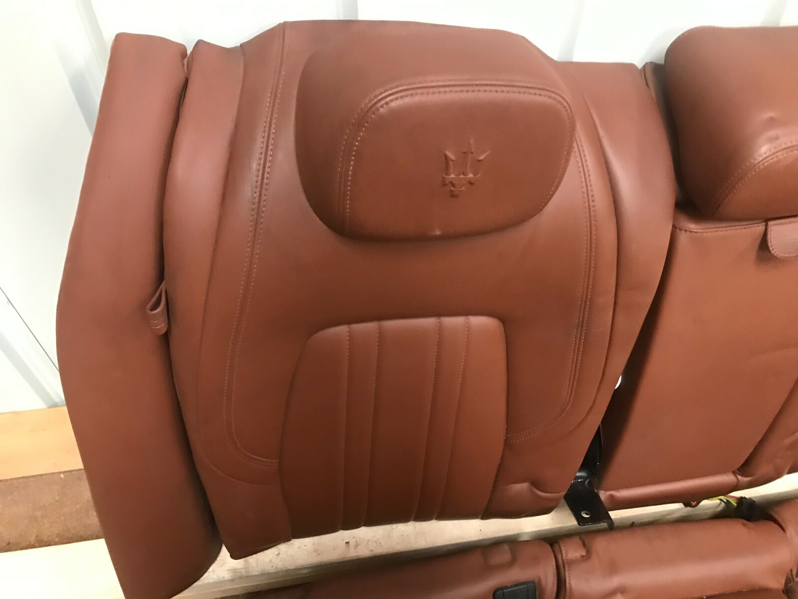 14-17 MASERATI GHIBLI SQ4 REAR BROWN LEATHER SEAT COMPLETE UPPER LOWER CUSHION
