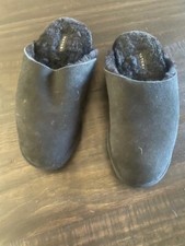 NEW Natori Slippers Black Women Size 7 Rubber Soles REAL Fur Lined