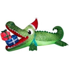 Holiday Time LED 9 Foot Christmas Alligator Gator Airblown Inflatable Yard Decor