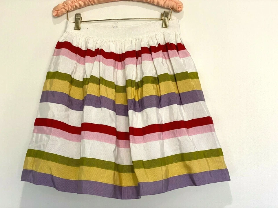 MONNALISA   ITALY MULTI COLOR GROSGRAIN RIBBON STRIPE FULL SKIRT 152 12 SWEET 🌸 - Image 3 of 4