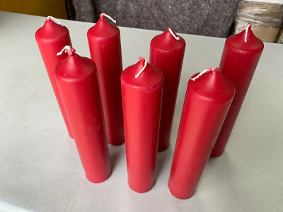 7 x 265 /50 rote Stumpenkerzen (zweit) Konvolut FRE200620A